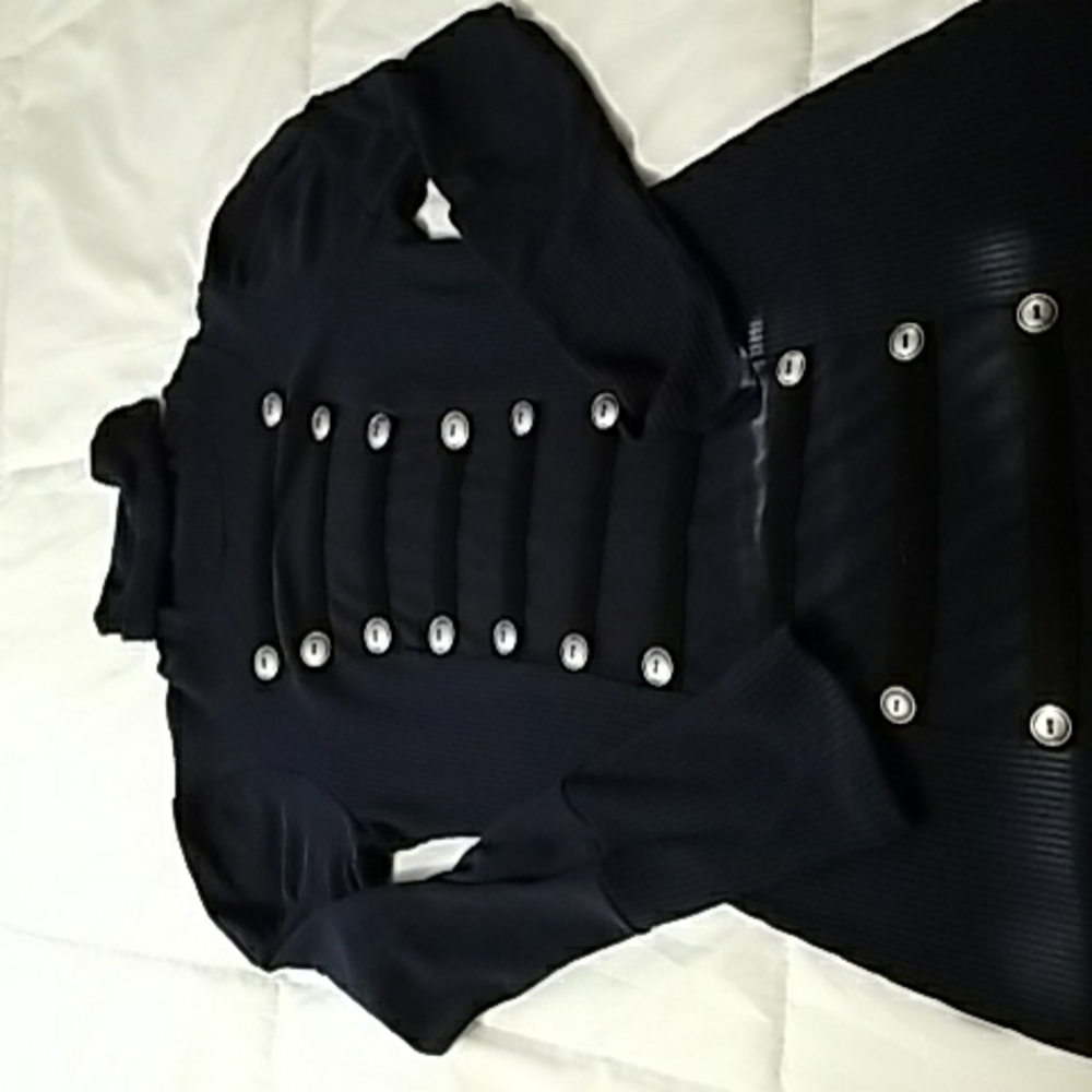 Military style sweater bodycon tunic/dress